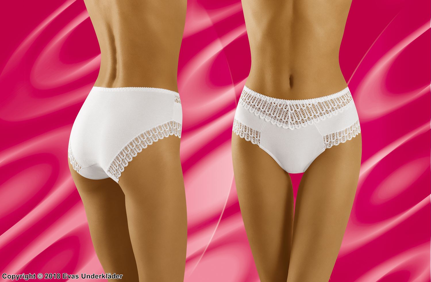 Briefs, cotton, lace inlays